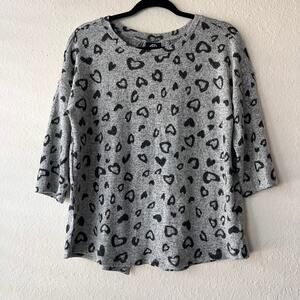 Bobeau New Womens 3/4 Sleeve Gray Open Back Pullover Oversized Blouse Top SizeXS